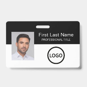 Badge d'employé personnalisé Code à barres Logo