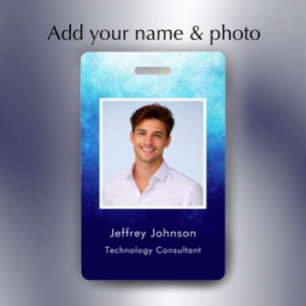 Badge d'employé personnalisé moderne unique photo