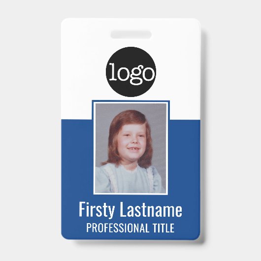 Badge d'employé - Photo, Code QR, Logo, Nom Badge (Avant)