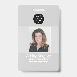 Badge d'employé photo gris Code-barres d'entrepris