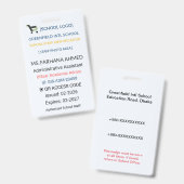 Badge d'enseignant | ID d'assistant – Personnel de (Avant & arrière)