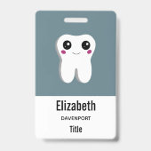 Badge Dent de sourire heureux mignon (Arrière)