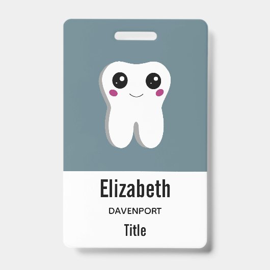 Badge Dent de sourire heureux mignon (Avant)