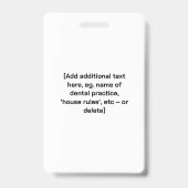 Badge DENTAIRE DENTAIRE Drôle L'ensemble du nom de la de (Arrière)