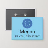 Badge Dental Assistant Modern Name Tag Professional  (Recto/Verso)