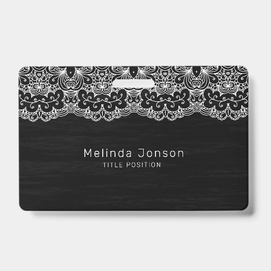 Badge Dentelle florale blanche (Front)