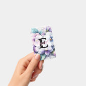 Badge Dentelle monogramme fleurs de pensées fleurs roses (Manuel / portable)