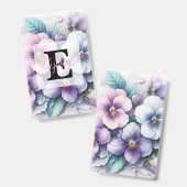 Badge Dentelle monogramme fleurs de pensées fleurs roses (Avant & arrière)