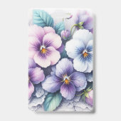 Badge Dentelle monogramme fleurs de pensées fleurs roses (Arrière)