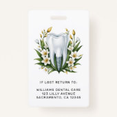 Badge Dentist Office Professionnel Élégant Photo (Dos)