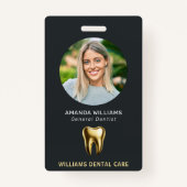 Badge Dentist Office Professionnel Élégant Photo (Devant)