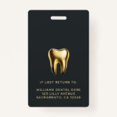 Badge Dentist Office Professionnel Élégant Photo (Dos)