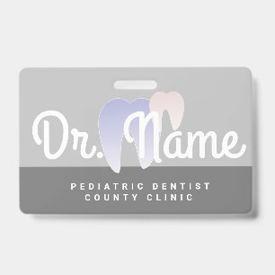 Badge Dentiste Moderne Pédiatre Dentaire Ombre Dentaire