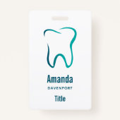 Badge Dentistère dentaire Image Médicale (Dos)