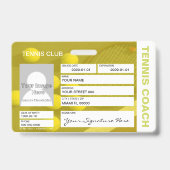 Badge d'entraîneur de tennis (Arrière)