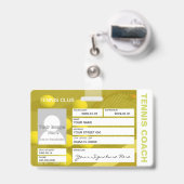 Badge d'entraîneur de tennis (Arrière avec rétractable)