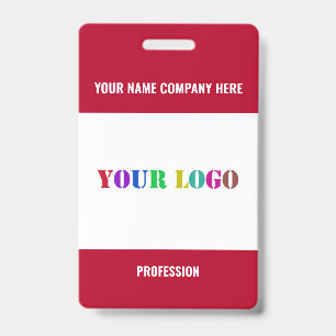 Badge d'entreprise avec logo ou photo personnalisé