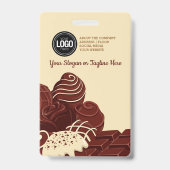 Badge d'entreprise de chocolat moderne personnalis (Arrière)