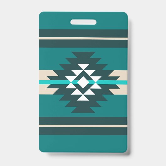 Badge Design aztèque en couleur turquoise (Avant)