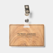 Badge Design en bois (Arrière avec clip)