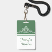 Badge Design floral élégant (Avant avec lanière)