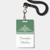 Badge Design floral élégant (Arrière avec lanière)
