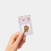 Badge Design Propre Jolie Fille Rose Papier à lettres fl (Handheld)