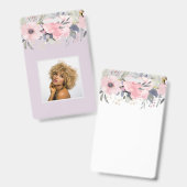 Badge Design Propre Jolie Fille Rose Papier à lettres fl (Front & Back)