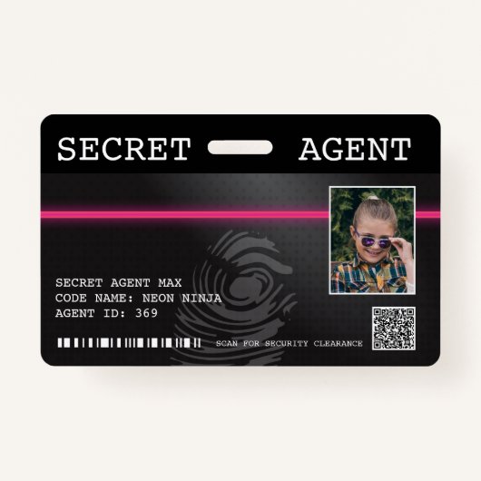Badge d'espionnage de l'agent secret interactif - (Devant)