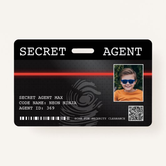 Badge d'espionnage de l'agent secret interactif - (Devant)