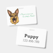 Badge Dessin allemand Berger Chien | (Avant & arrière)