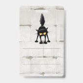 Badge Dessin animé de chat noir drôle et féroce (Arrière)