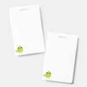 Badge Dessin animé d'oiseau vert (Avant & arrière)