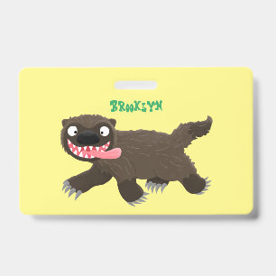 Badge Dessin animé d'un glouton affamé drôle