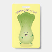 Badge dessin animé mignon de bok choy (Arrière)