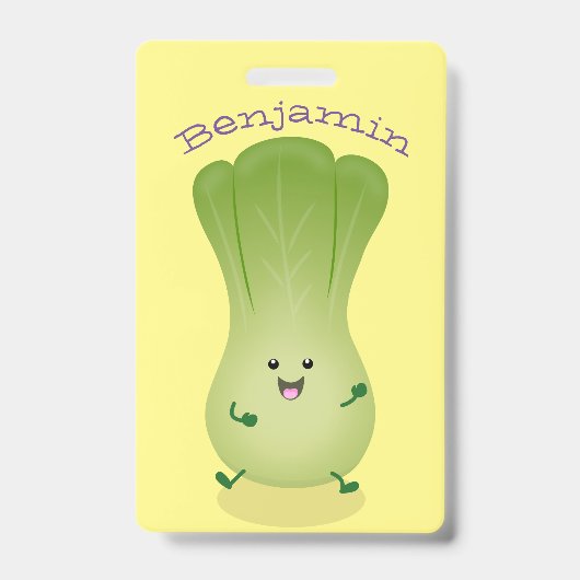 Badge dessin animé mignon de bok choy (Avant)