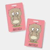 Badge Dessin d'adorable hamster (Recto et verso)