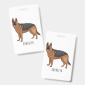 Badge dessin de berger allemand (Avant & arrière)