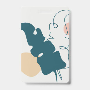 Badge dessin de feuille dorée