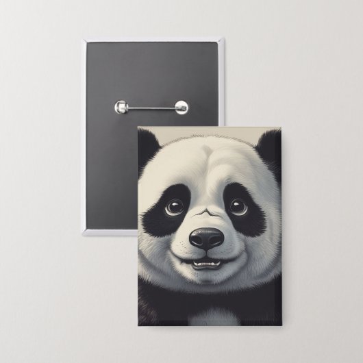 Badge Dessin de Panda (Recto/Verso)