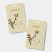 Badge Dessin d'humour australien kangourou (Front & Back)