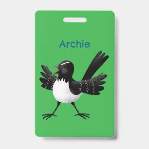 Badge Dessin personnalisé de bergeronnette australienne