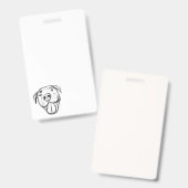 Badge dessin pitbull simple amateur de chien noir et bla (Avant & arrière)