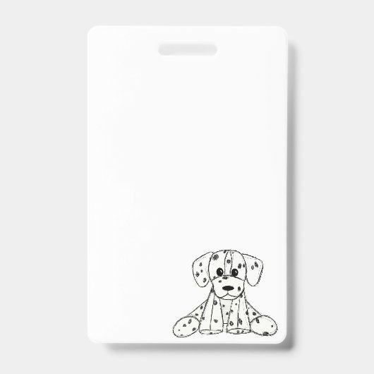 Badge Dessin simple de contour de chien Dalmatien rembou (Avant)