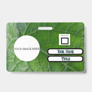 Badge Détails de la feuille verte Nom personnalisé Image