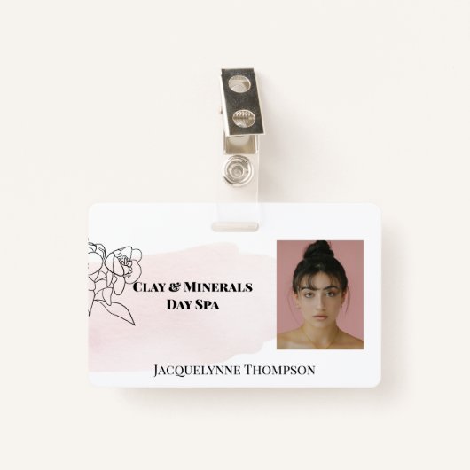 Badge d'étiquette de l'ID photo féminine (Devant avec clip)
