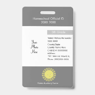 Badge d'étudiant en école à la maison non scolaris