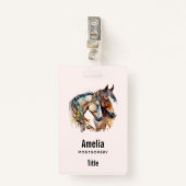 Badge Deux beaux chevaux Boho occidental (Devant avec clip)
