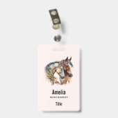 Badge Deux beaux chevaux Western Boho (Arrière avec clip)