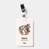 Badge Deux beaux chevaux Western Boho (Avant avec clip)